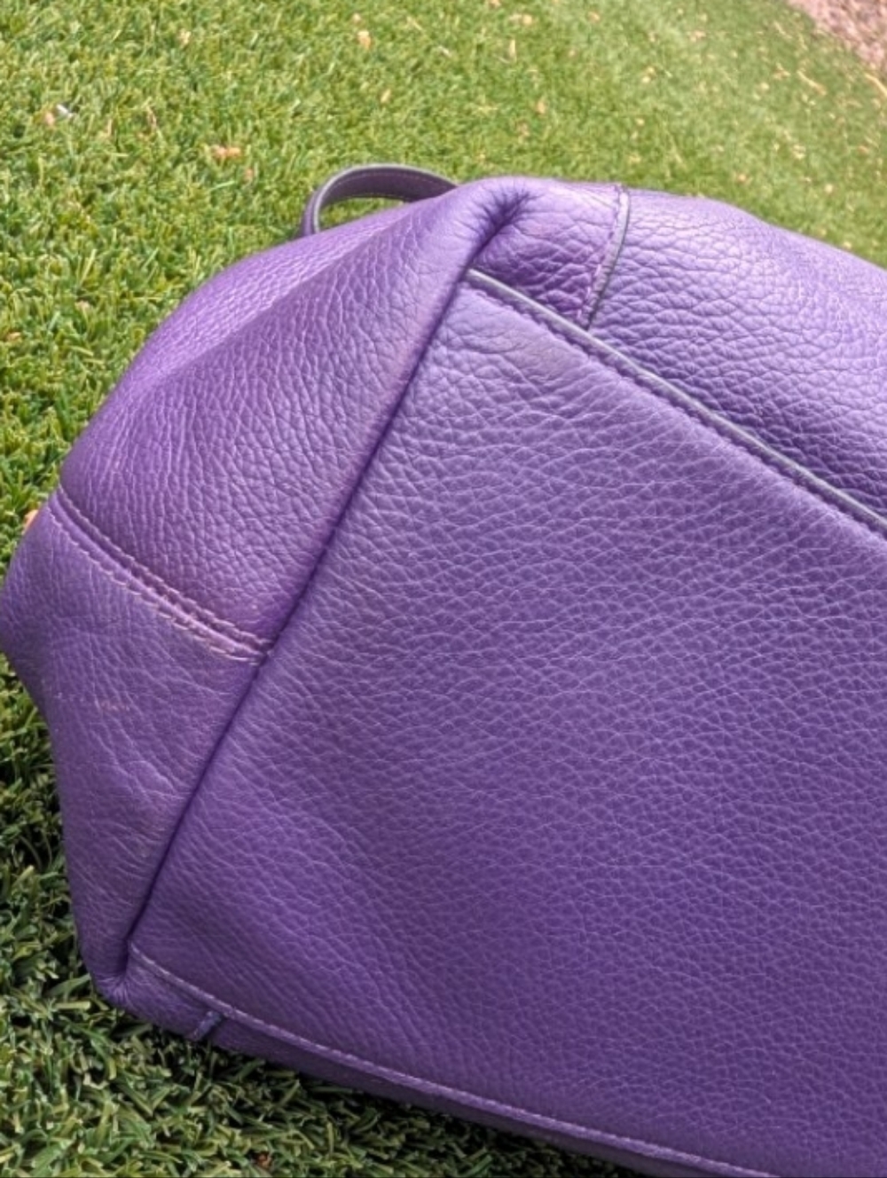 Edie 33727 Horse Carriage Logo Embossed Shoulder Tote Bag Purse Purple Violet - Picture 11 of 14